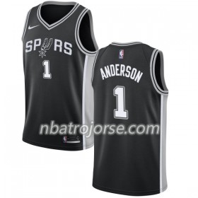 Män San Antonio Spurs Tröja Kyle Anderson 1 Nike 2017-18 Svart Swingman